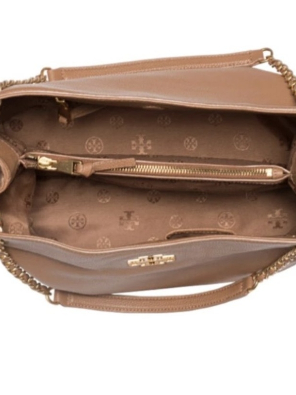 Tory Burch Britten Triple Compartment Tote in Bark Women's Shoulder Bag - Picture 6 of 8